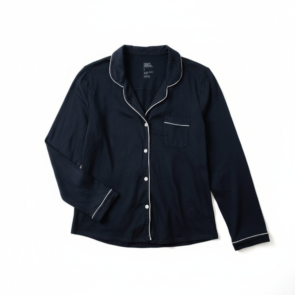 Stars Above Women's Long Sleeve Sleep Shirt - Black - Size Small